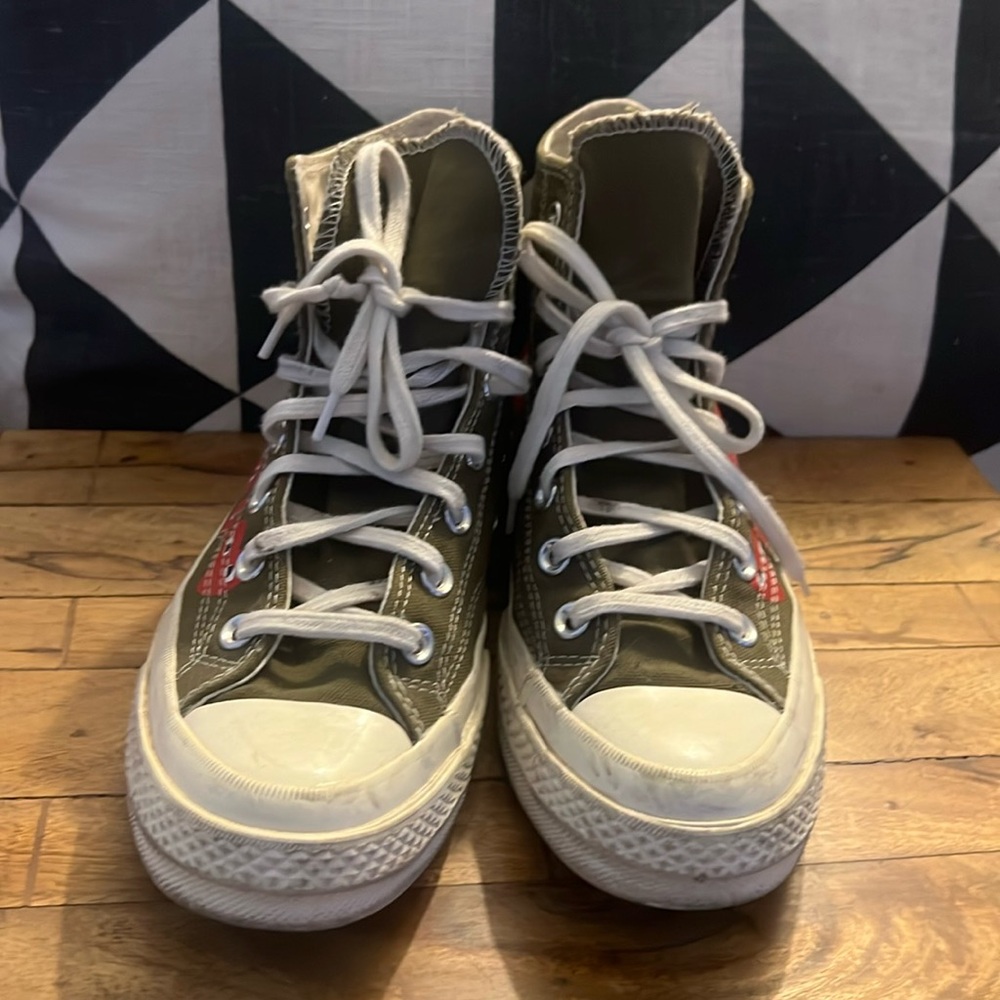 olive little heart hightops